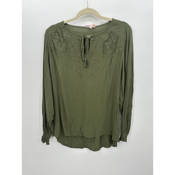 Knox Rose Tops - Knox Rose Womens‎ Green Long Sleeve Boho Top Size M NWT Peasant Fall